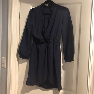 Navy Wrap Mini Dress